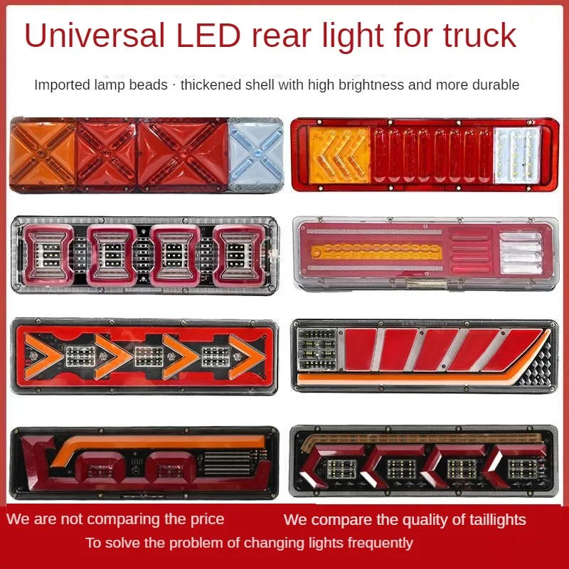 Pop 2PCS 24/12V LED TailLight Trailer Tail Light Tractor Rear Light Truck Sequential Flashlight Turn Signal Brake Reverse Lamp