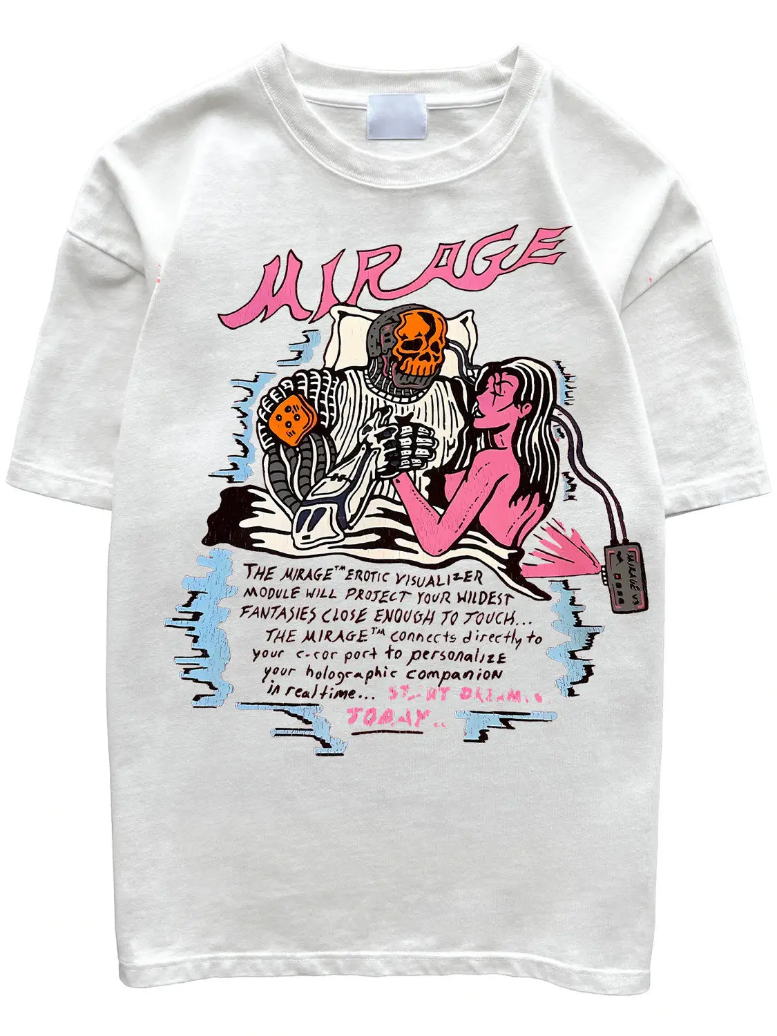 

Красивая женщина, нишевый стиль со скелетом, популярная хлопковая футболка с короткими рукавами и принтом, мужской и женский повседневный топ с забавным узором Y2k