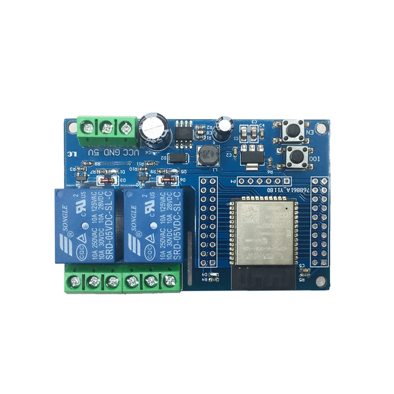 DC5-60V Voeding Dual Channel WiFi Bluetooth-relaismodule ESP32-WROOM Secundaire ontwikkelingskaart