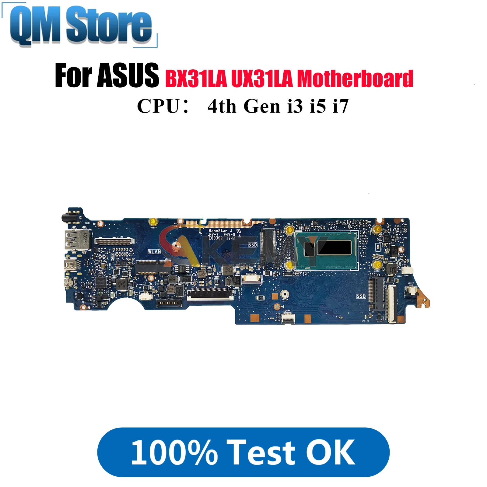 

UX31LA Laptop Motherboard For ASUS ZenBook UX31LA BX31LA UX31L Notebook Mainboard With i3 i5 i7 CPU 100% tests OK fast shipping
