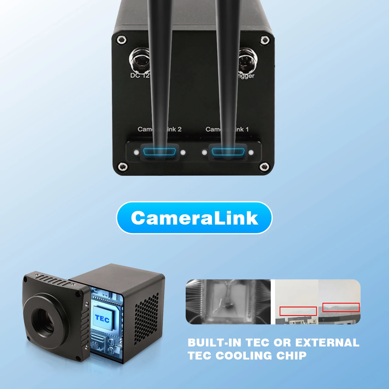 TEC 2560x2048 IMX992 100fps Short Wave Infrared Spectral 400-1700nm 10GigE CameraLink Plastic Dection SWIR Camera Contrastech