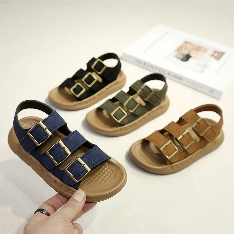 Boys Sandals Collision Avoidance Non-slip Baby Prewalker 1-6 Years Children Soft Soled Velcro Sandal zapatos de niños 2 a 8 años