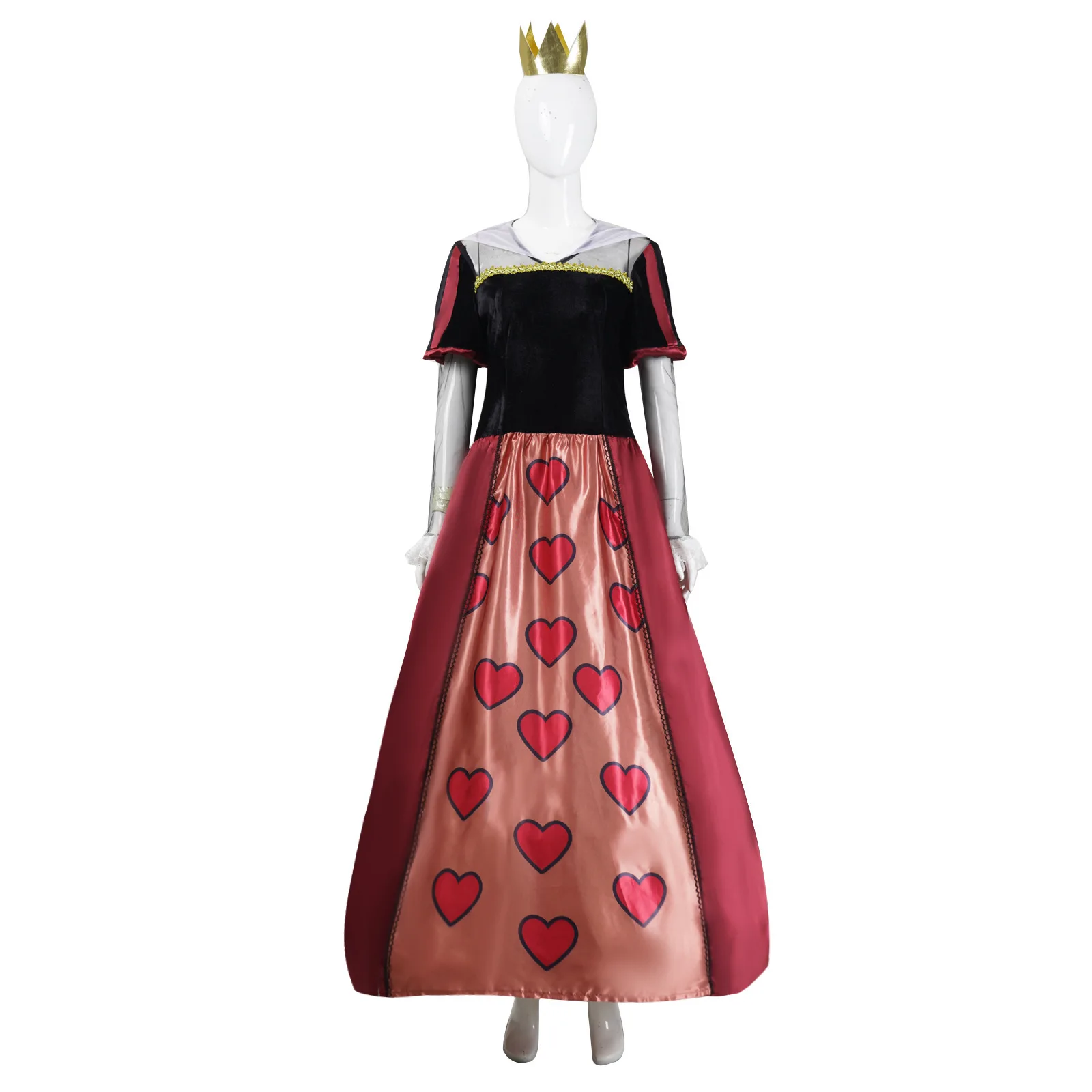 

Mad Hatter King And Queen Cosplay Costumes Queen Role Play Set Stage Drama Performance Dress Heart-shaped Dress Dance Costume