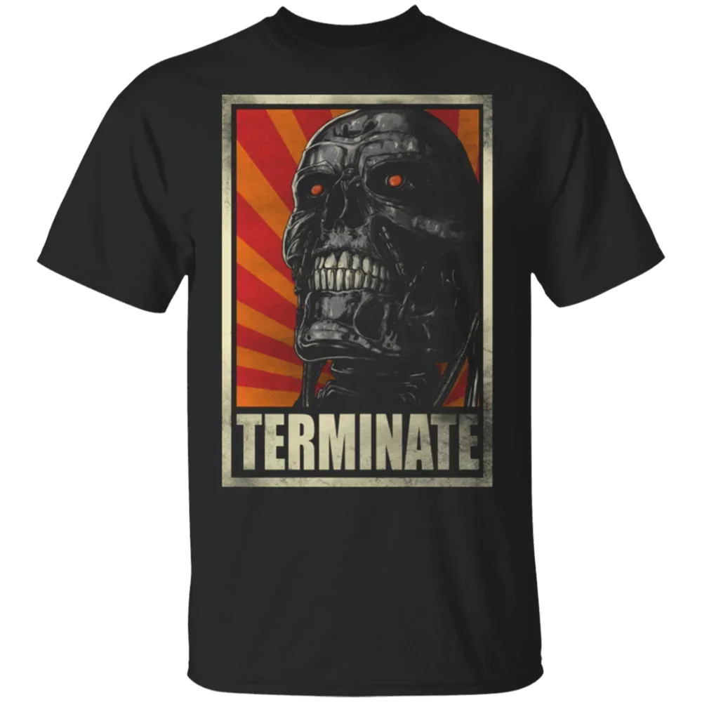 T-shirt noir à col rond pour hommes, pur coton, noir, politique, Dark Fate, T800 Rev 9, mode, personnalisé, pas cher, marque