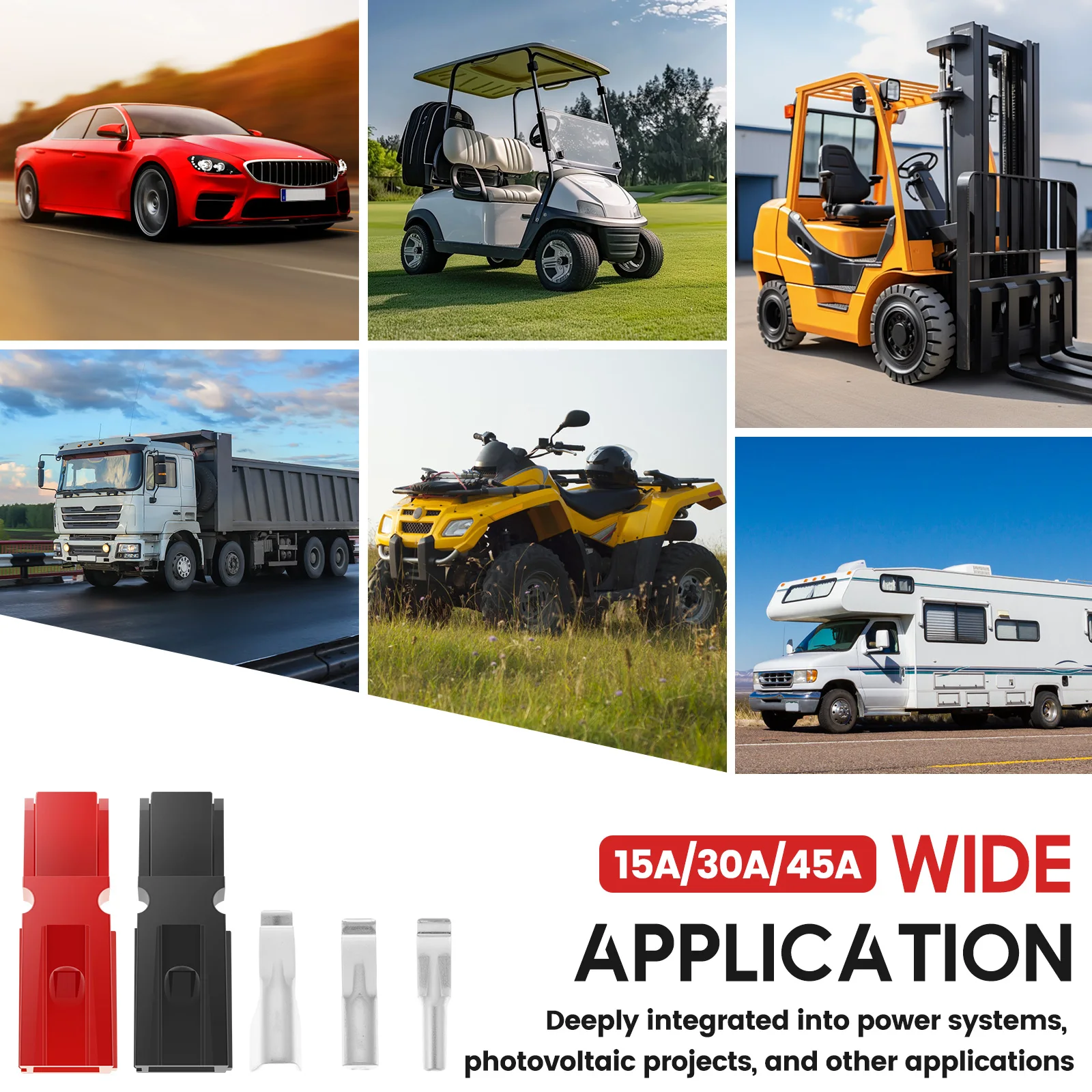 120 قطعة 15A/30A/45 أمبير القطب الطاقة أحمر أسود موصلات عدة ل أندرسون نمط المقابس البحرية موصل الطاقة محطات النحاس