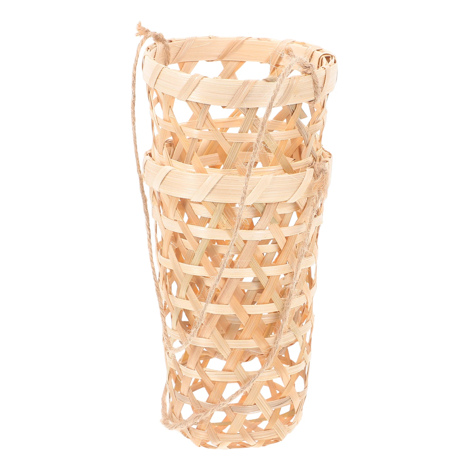 

2Pcs Hanging Bamboo Flower Basket Wall Mounted Woven Storage Basket for Plants Dried Flowers Rustic Home Garden Decor