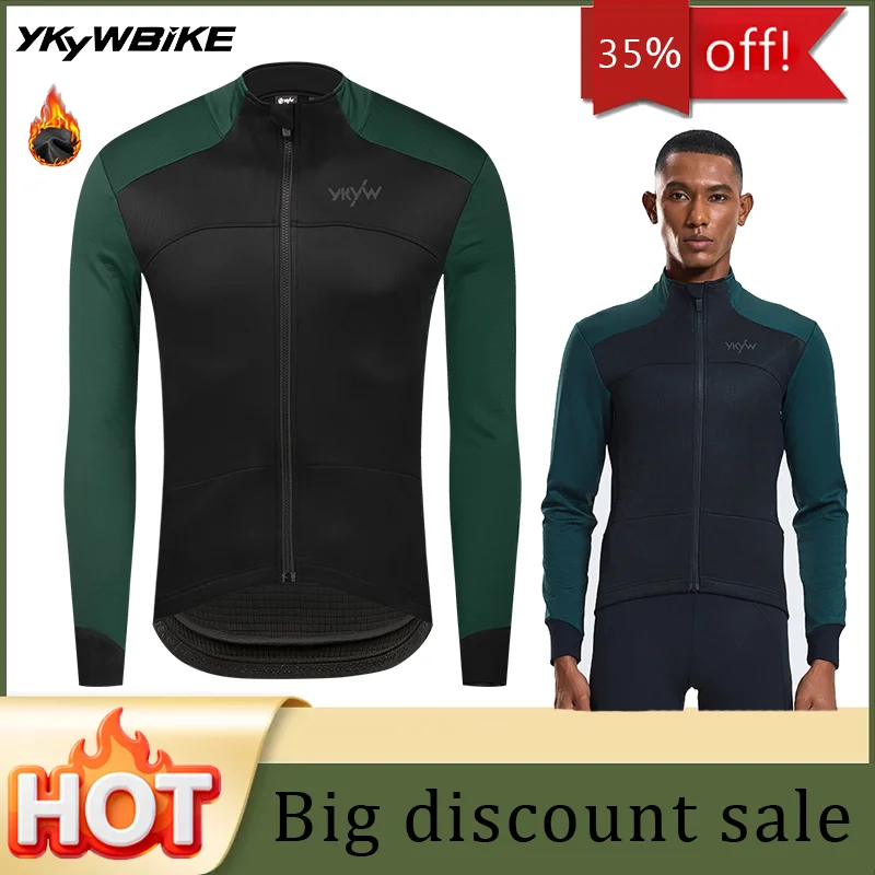 ykywbike-men-winter-0°c-cycling-jacket-thermal-fleece-bicycle-jersey-waterproof-windproof-road-bike-tops-cycling-clothing
