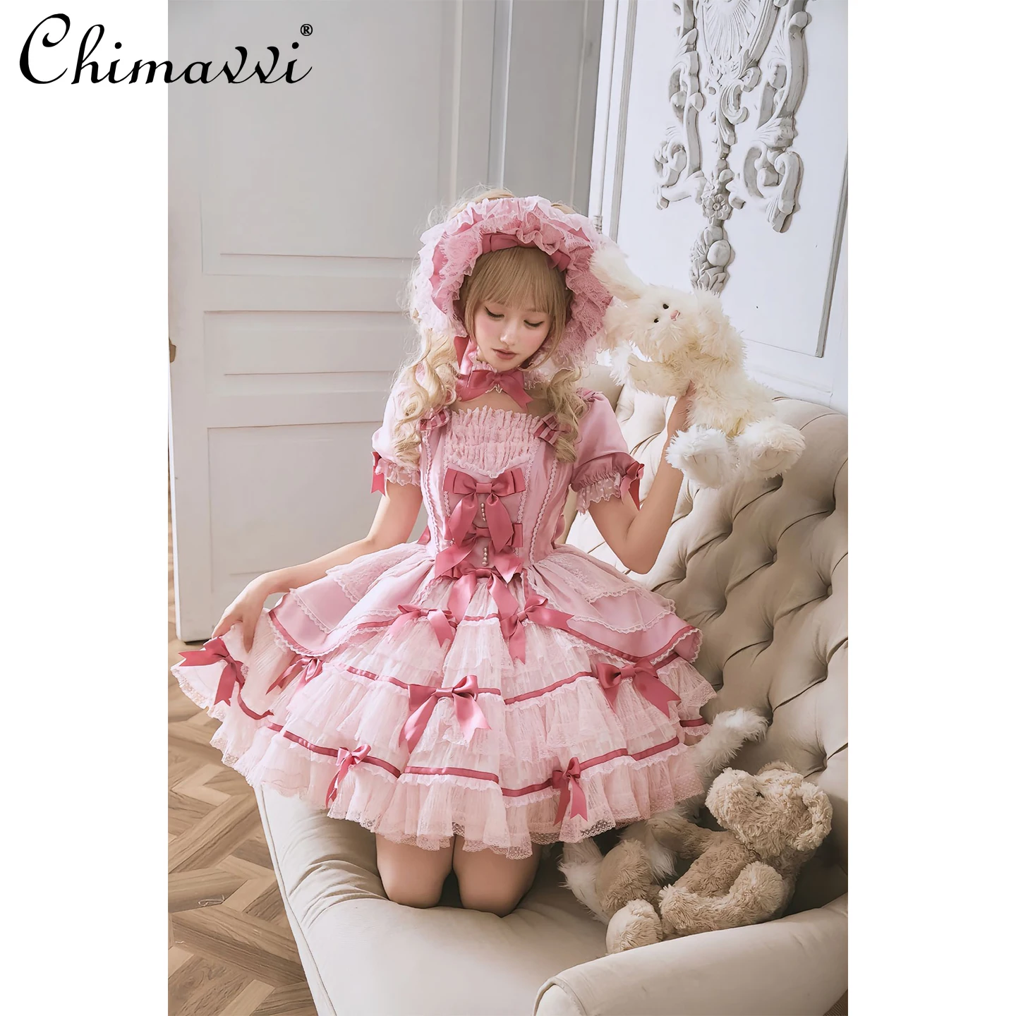 

Sweet Cute Bow Velvet Cake Doll Lolita Dress 2025 New High-end Gorgeous Birthday Party Elegant Short Puffy Dresses for Women