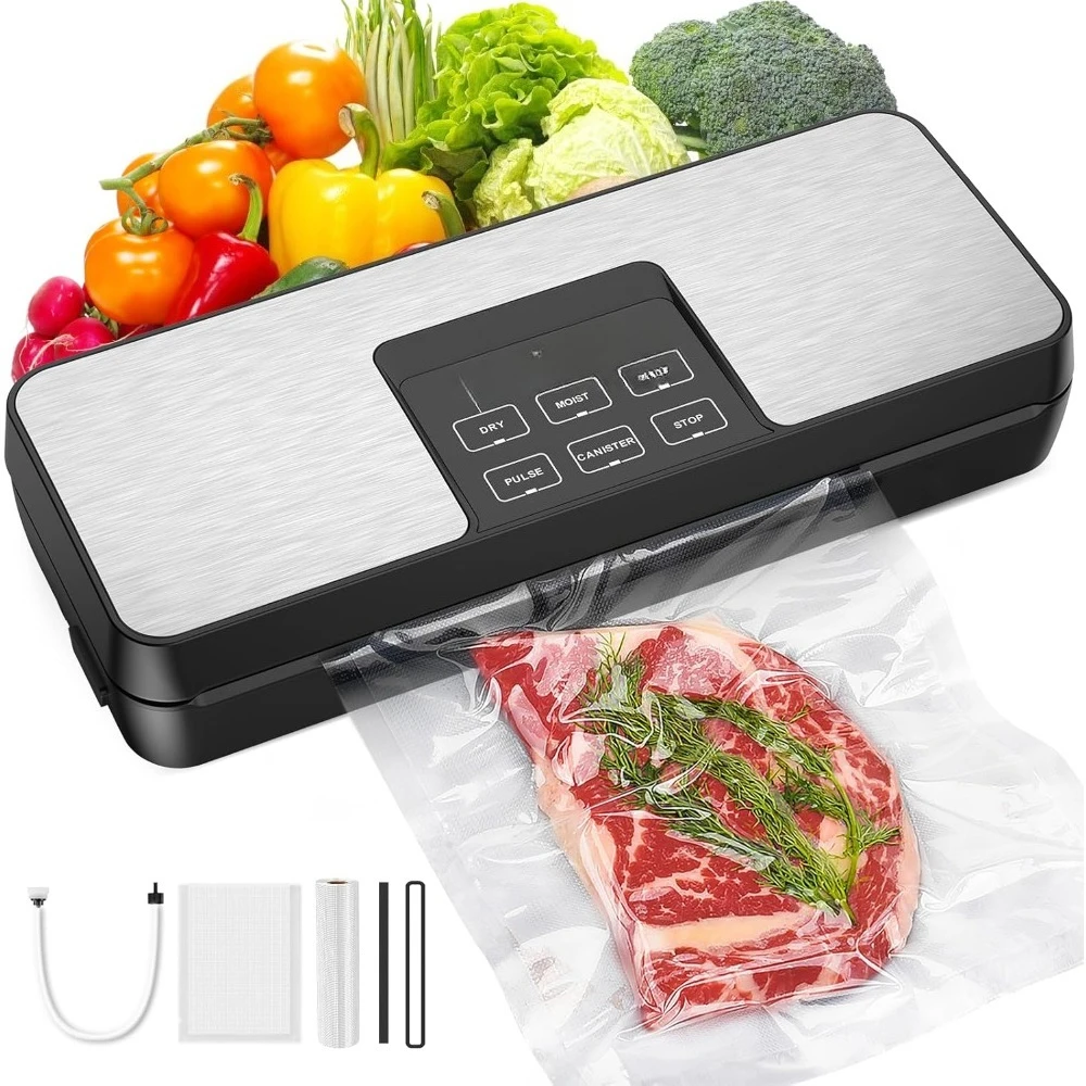 

Вакуумный упаковщик, система консервирования пищевых продуктов 85 кПа с режимами сухого и влажного движения, импульсная функция, встроенный резак