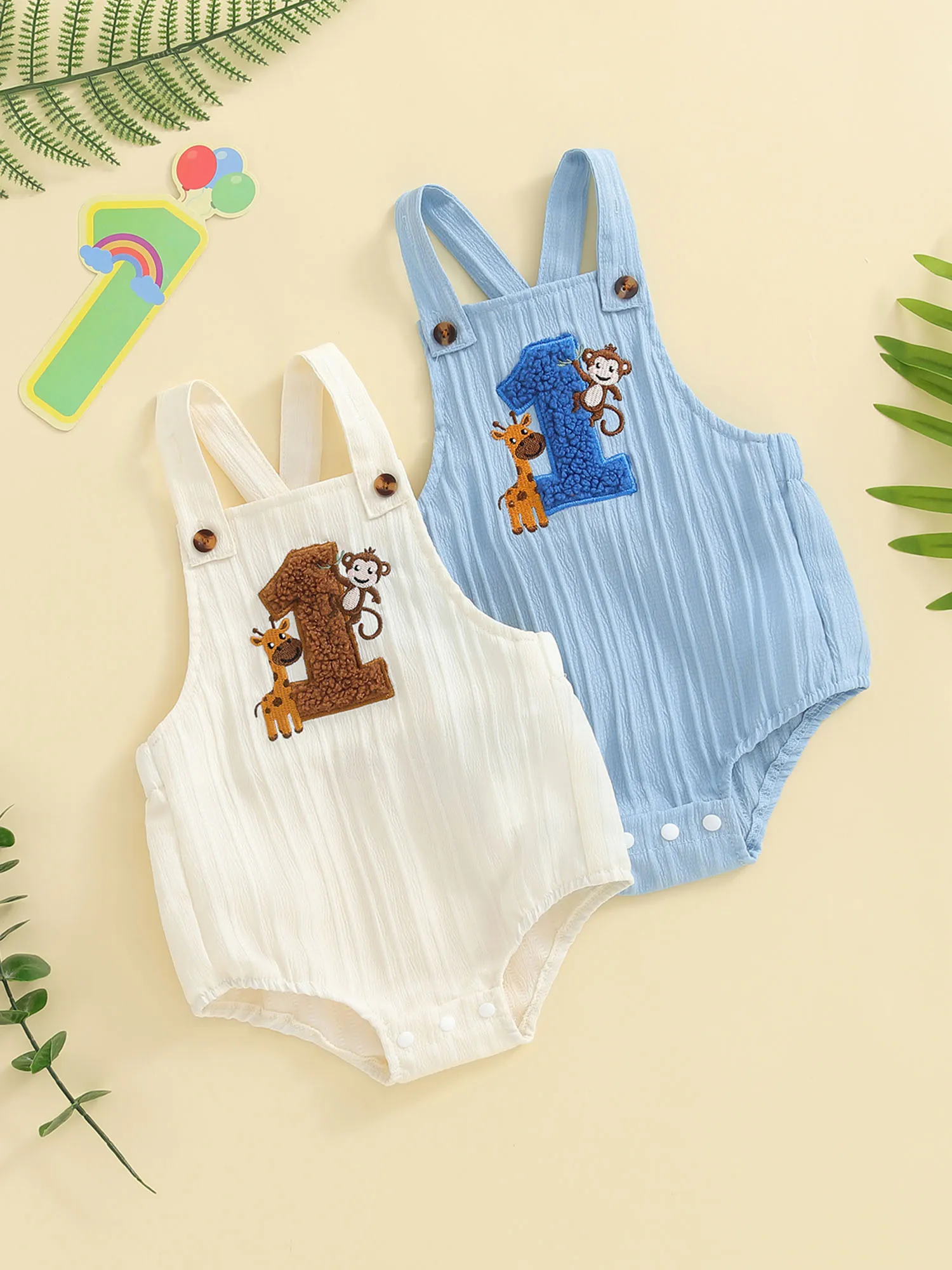 

Очаровательный комбинезон для маленьких мальчиков и девочек с длинными рукавами и квадратным воротником с очаровательной вышивкой животных — идеально подходит для первой необходимости