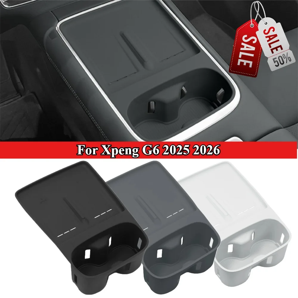 Image of Auto-Getränkehalter mit Handy-Ladefunktion für Xpeng G6 2025 2026 – Schmutzabweisende Silikon-Antirutsch- und Stoßdämpfende Innenraum-Accessoires