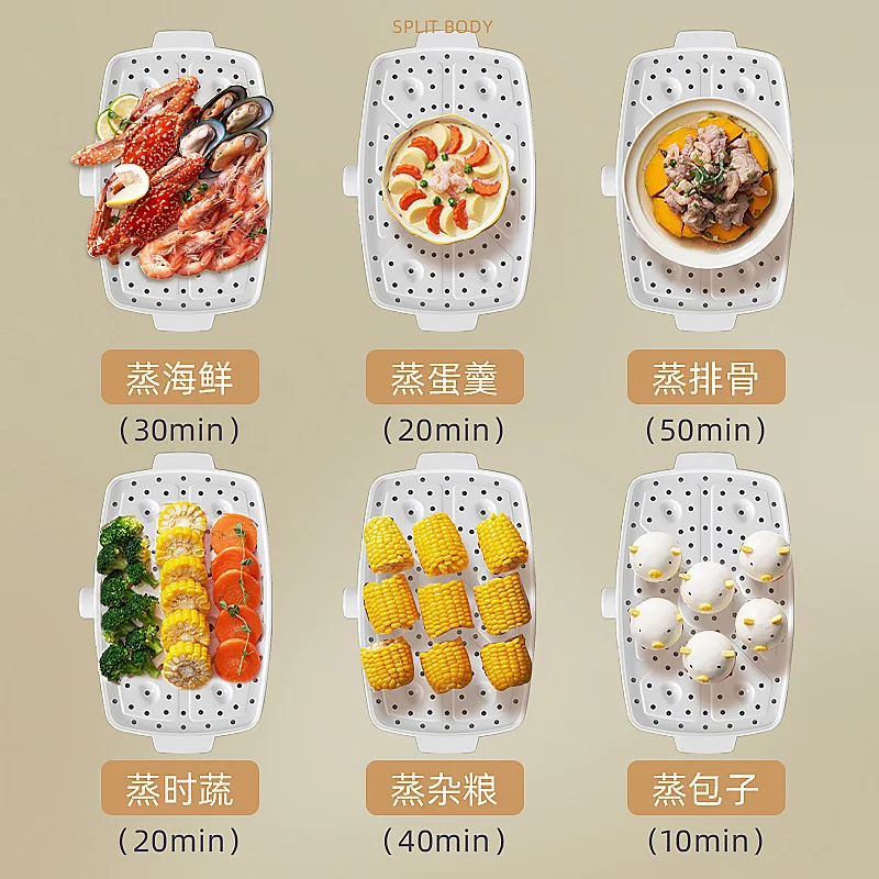 มัลติฟังก์ชั่ไฟฟ้า Steamer สมาร์ทแต่งตั้งไฟฟ้าอาหาร Steamers ขนาดใหญ่ Automatic Power-Off อาหารเช้าเครื่อง