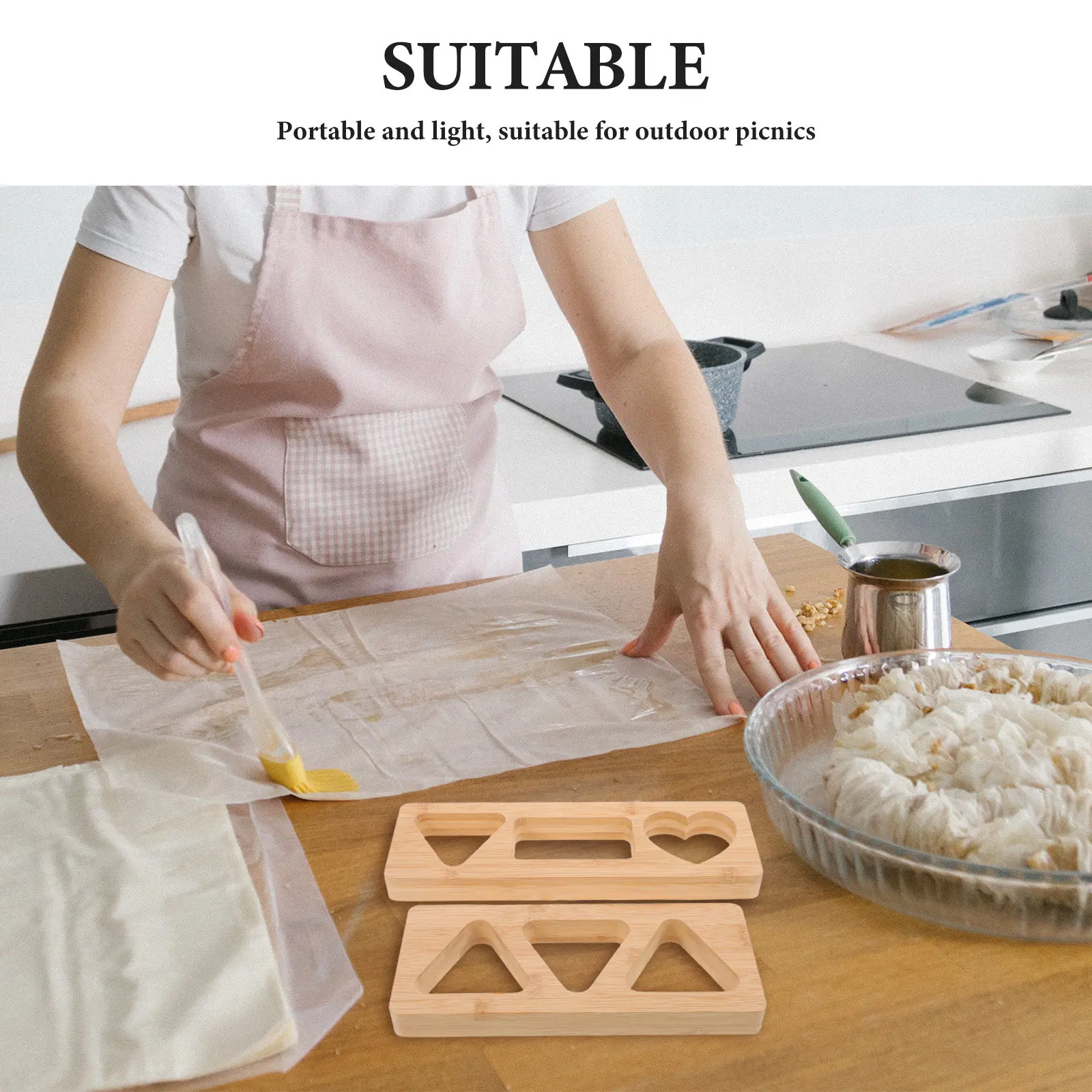 2Pcs Bamboo Rice Ball Mold Triangle Sushi Maker Essential Kitchen Utensils DIY Onigiri Moulds Reusable Bento Accessories