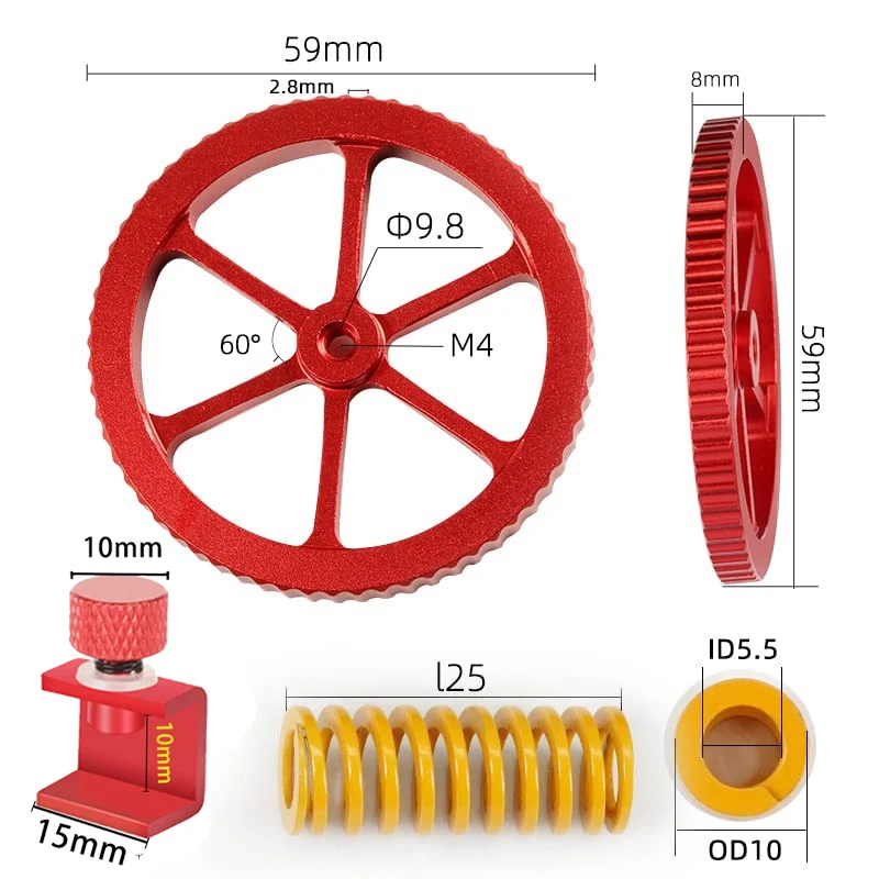 Creality 3D Printer Bed Leveling Kit with Upgraded Springs & Clips for Ender 3/V2/Pro/Ender 3 S1/Pro/Plus/Ender 3 Neo/Max Neo