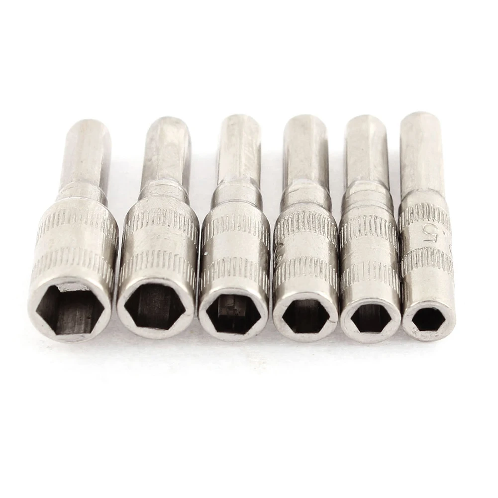 6 Pcs 6 Point Hex Socket 6 In 1 2.5/3/3.5/4/4.5/5mm H4 Nut Driver 4mm Nut Side Socket Hand Repair Tool Screw Socket