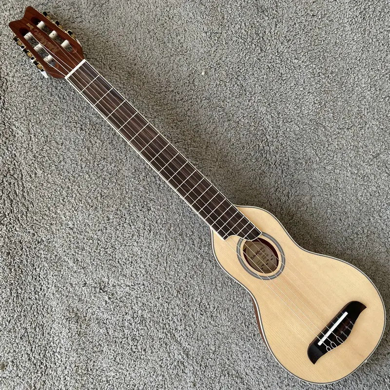 34‘Classical Guitar Genuine Washburn Natural Solid Spruce Top Mini Travel Guitar Nylon String New with Bag