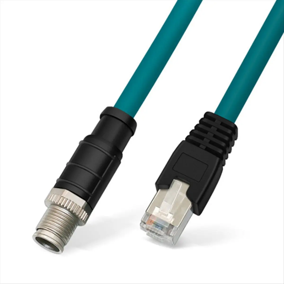 A64K M12 X-Type Network Cable Connector 1 Meter 8Pin to RJ45 Male X Aviation Plug Industrial Camera Sensor Drag Chain Line