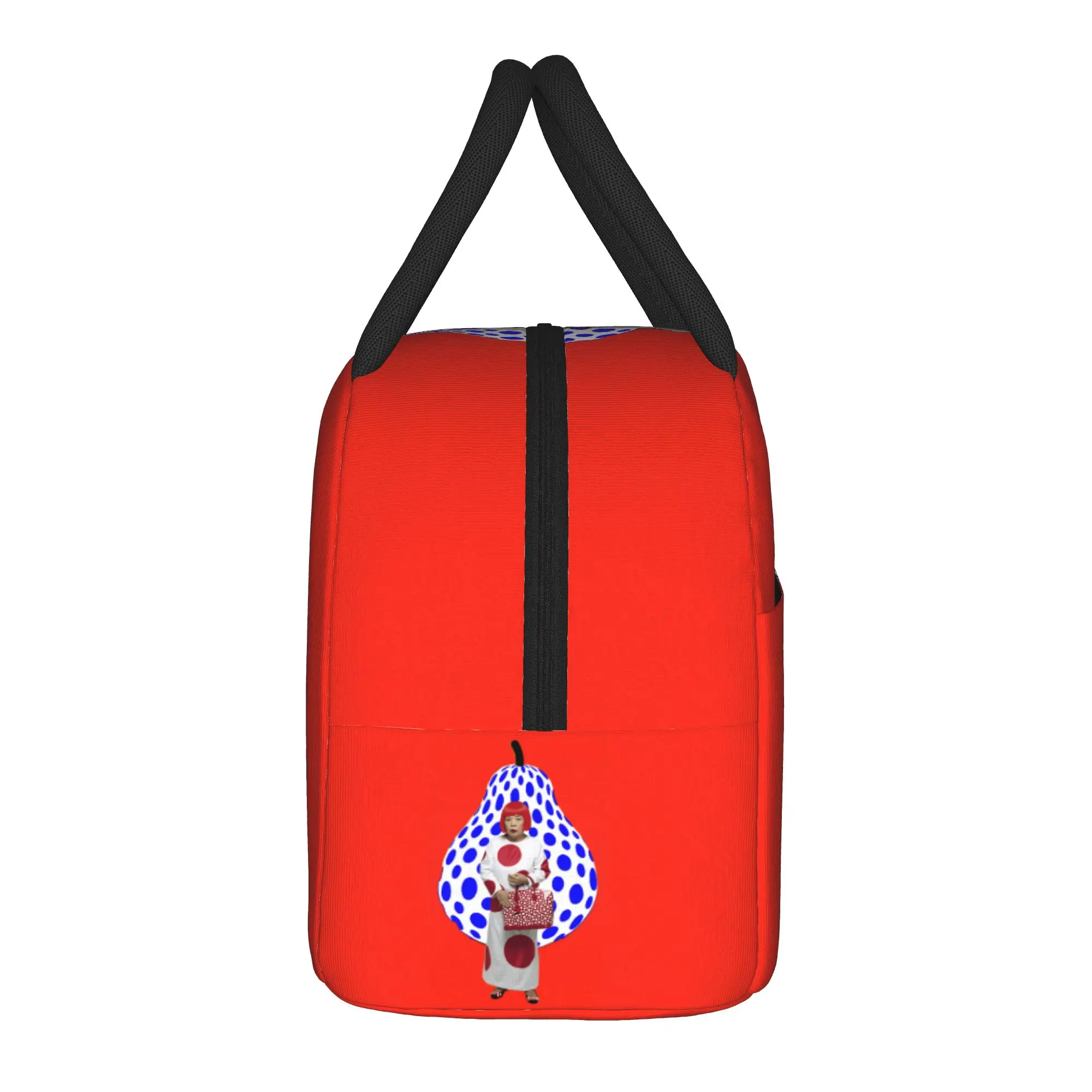 Yayoi Kusama Abstract Face Lunch Bag Japanese Artist Lunch Box For Child Thermal Tote Handbags Oxford Portable Cooler Bag