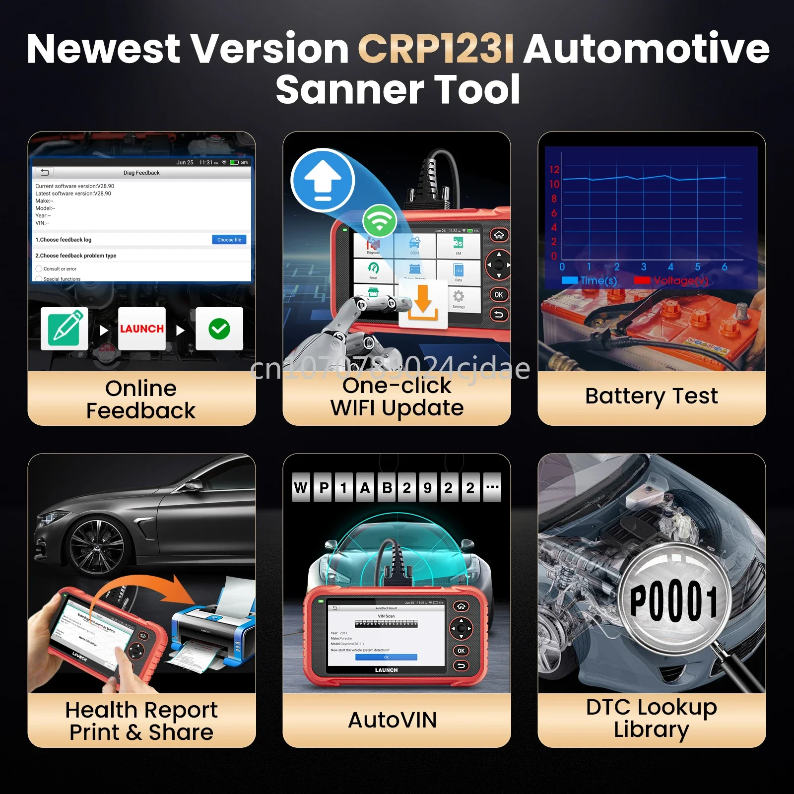 LANCERING Nieuwe Release CRP123i Vier Systeem Diagnostic Tool Machine Voor 12V Auto's OBD2 Automotive Code Scanner