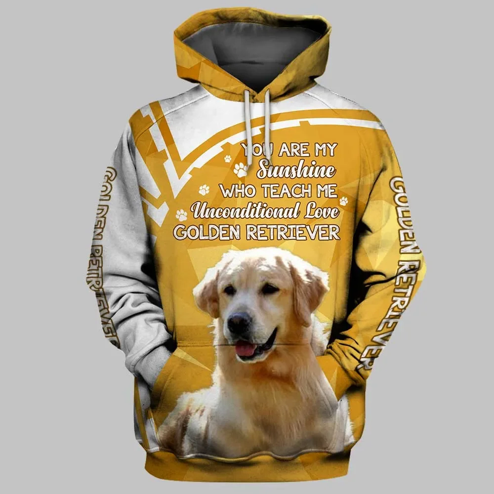 

HX Толстовки с животными Golden Retriever 3D Graphic Dog is My Sunshine Толстовка с капюшоном для домашних животных Dogue De Bordeaux Топы унисекс