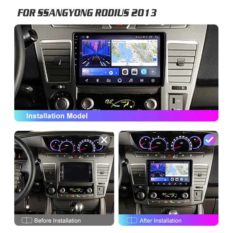 Android 7inch Car Radio For Ssangyong Rodius Turismo Stavic 2013+ WIFI Video Player DSP CarPlay Auto GPS BT Navigation Head Unit