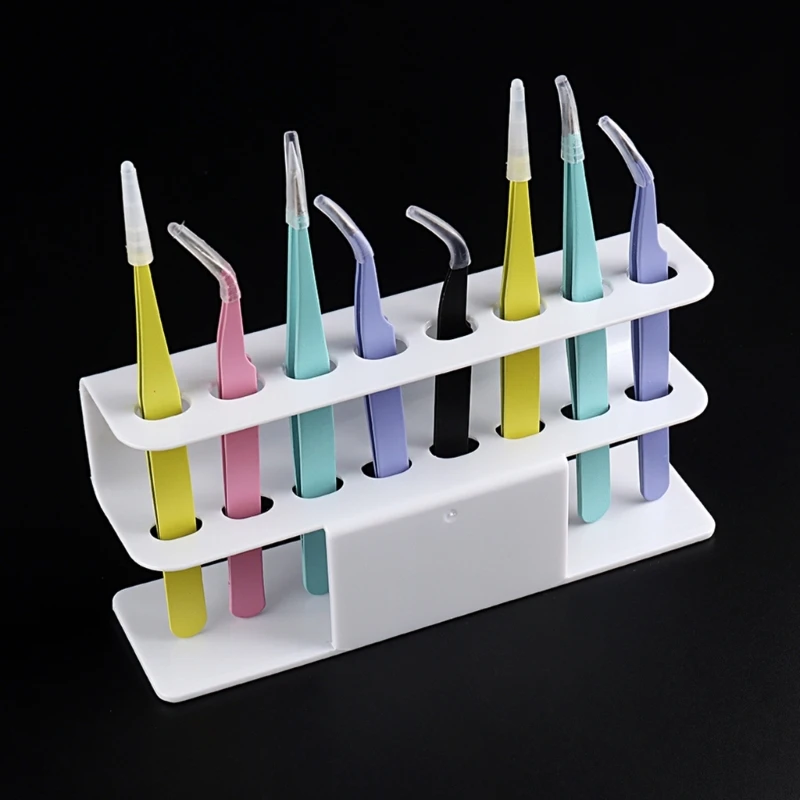 Tweezer Display Stand Durable Eyelash Extension Tools Storage Holder Tweezers Scraper Shears Organize Rack, 8 Holes