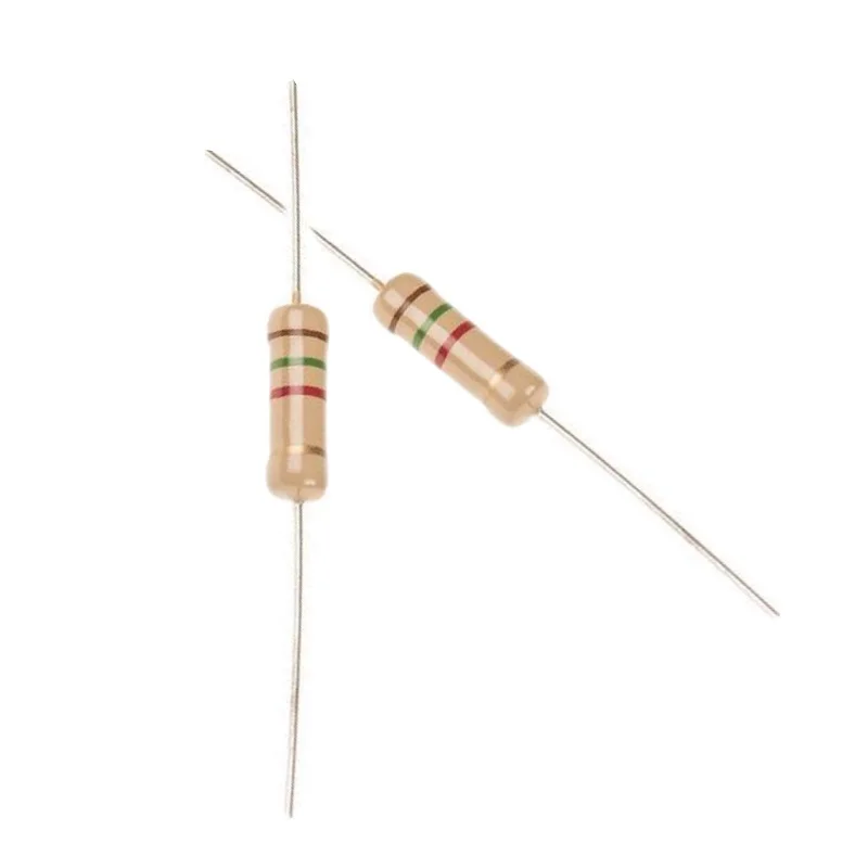 Resistor do filme do carbono, 1W, 2W, 1, 4W, 5%, 0R-10M, 10R, 22, 33, 47, 100, 220, 330, 470, 910, 1K, 1.2K, 1.3K, 18K, 47K, 100K220K, 330K, 1, 100 PCes M 10Mohm