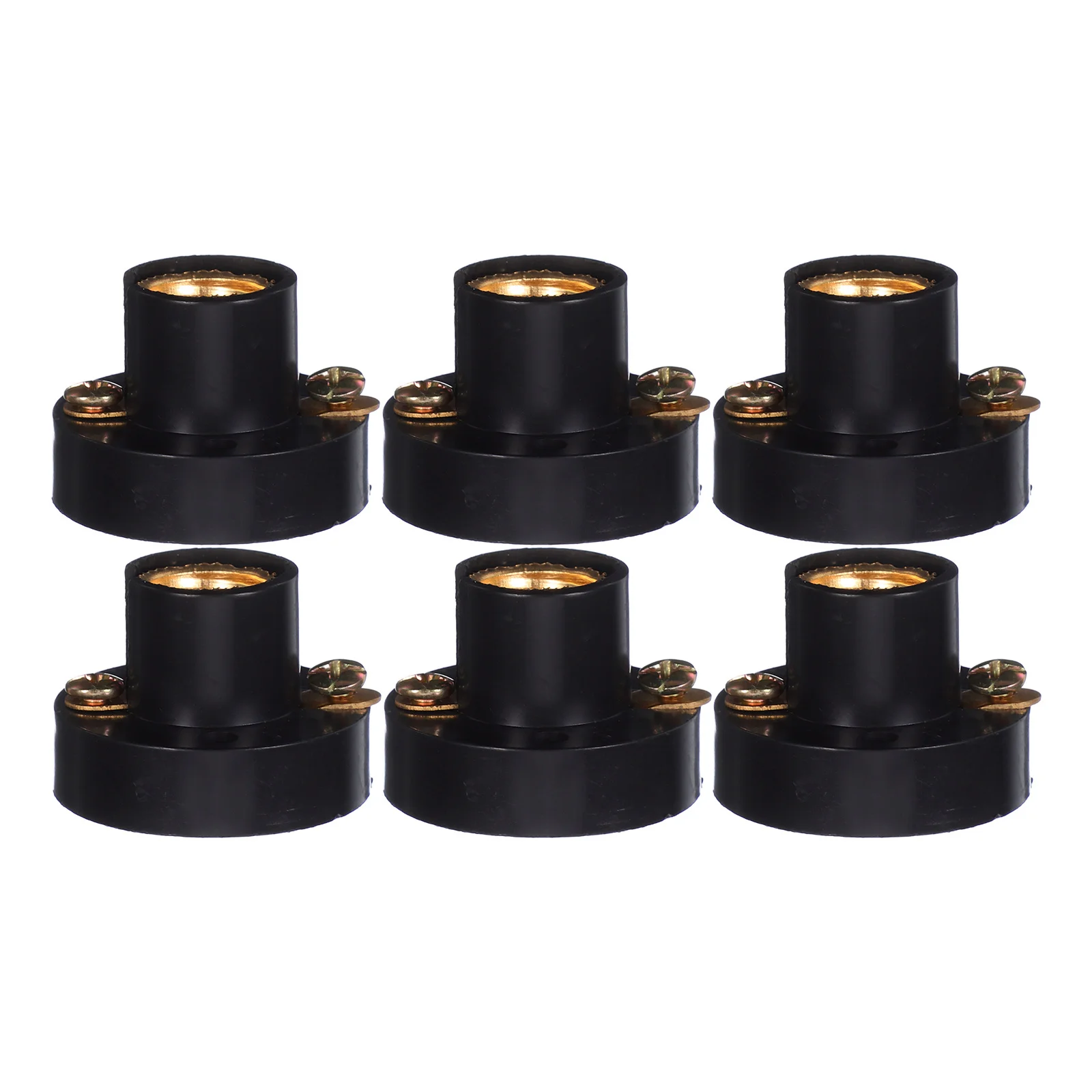 

6Pcs Laboratory E12 Screw Lamp Socket Black Mini Round Bulb Holder Base for DIY Lighting Experimental Use Bulb Light Base Holder
