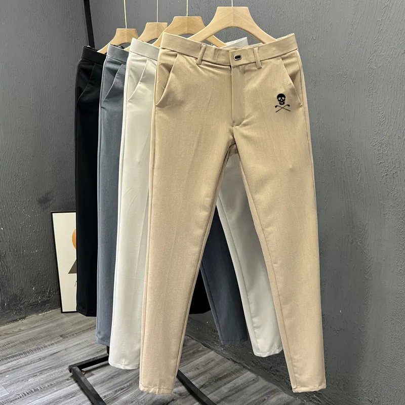 

Men Golf Wear 2024 Summer New Golf Pants Fashion Straight Tube Pencil Pants Korean Golf Clothing Luxury Men's Suit Pants 남성 골프바지