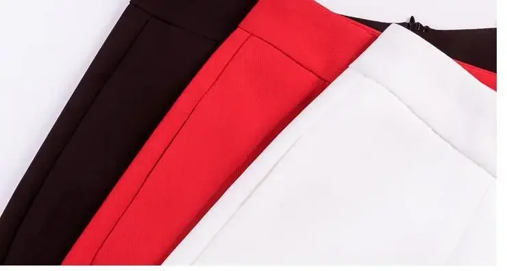 Summer Spring 2023 Women Woman High Waist Red Black White Wide Leg Shorts , Korean Female Womens 3xl Casual Shorts