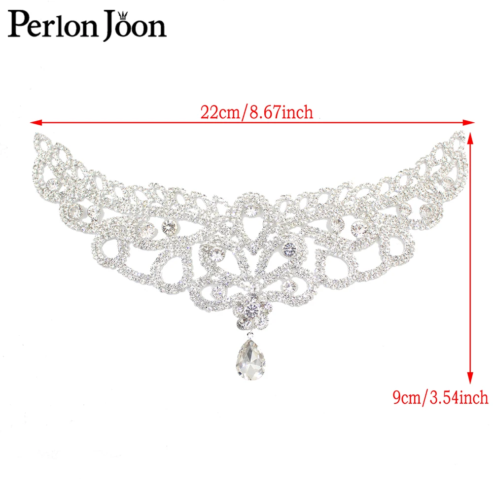 DIY welding Crystal patch Rhinestone Neckline for the wedding dress hand sewing Clothing Accessories YL007