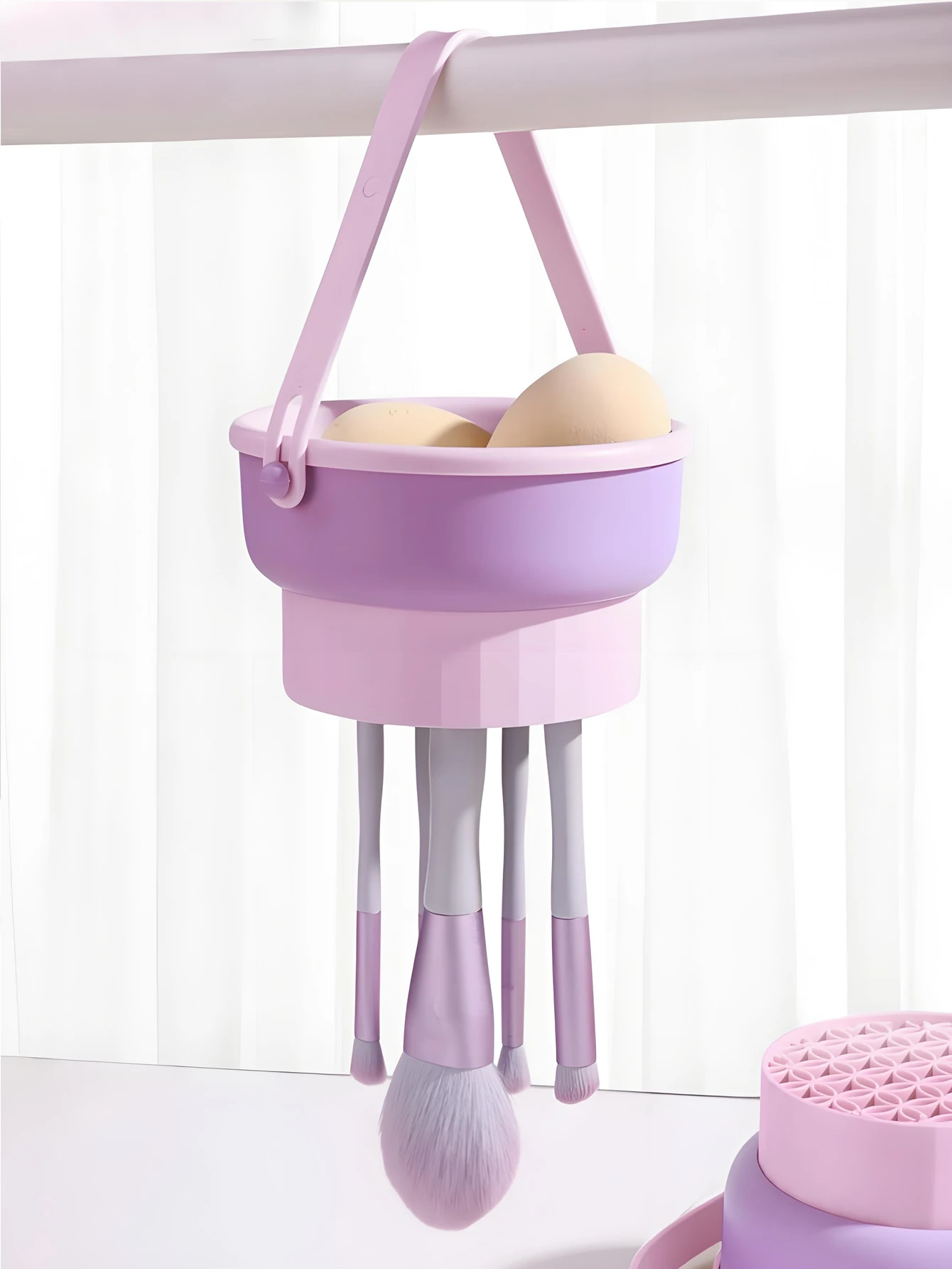 Nettoyeur de pinceaux de maquillage 3 en 1, organisateur de sèche-linge, Station de lavage et tapis de rangement en Silicone pour pinceaux cosmétiques, éponges de mélangeur de beauté