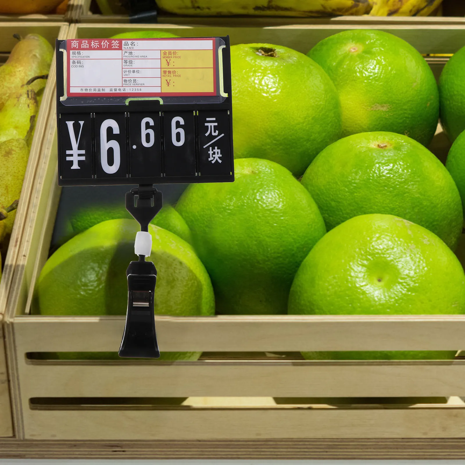 

2Pcs Price Tags ABS Clip on Price Boards Large Clear Display Sign Holders for Supermarket Shopping Mall