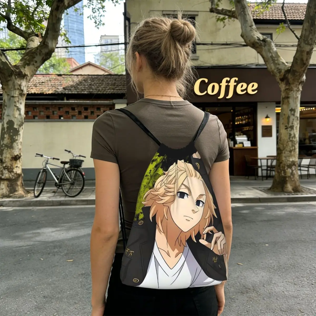 Anime Tokyo Revengers Kazutora Backpacks Fashion Drawstring Bundle Pocket Storage Bag Book Bags for Man Woman School