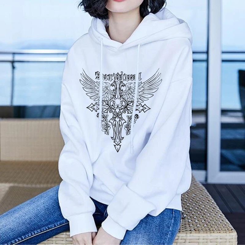 

Female Harajuku Hoodie Hip Hop Street Creative Comic Pattern Print, Loose and Versatile Sweatshirts, Fashion Harajuku Aesthetics