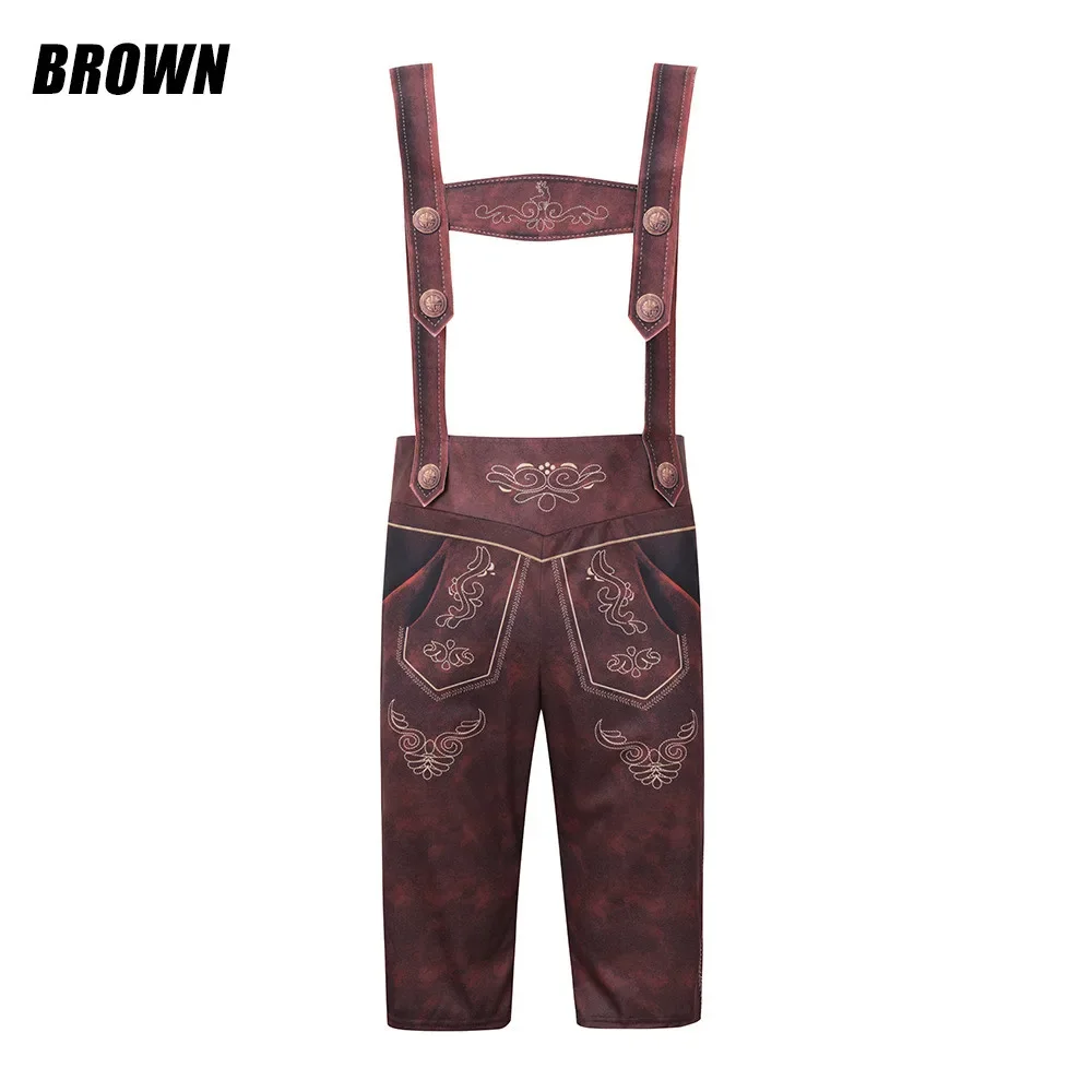 Pantalon de bière traditionnelle bavaroise pour hommes adultes, Allemagne, ixd'Halloween, Cosplay, Lederhanced