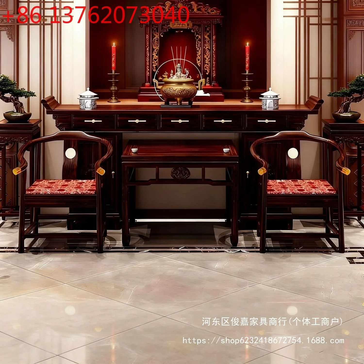 2026 solid wood god table set of new Chinese style middle hall eight immortals table six-piece set