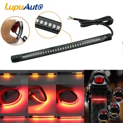 1pcs Motorcycle Tail Brake Light Strip Turn Signal Red Amber License Plate Light for Lada Car Moto 48led Flexible Led Strip