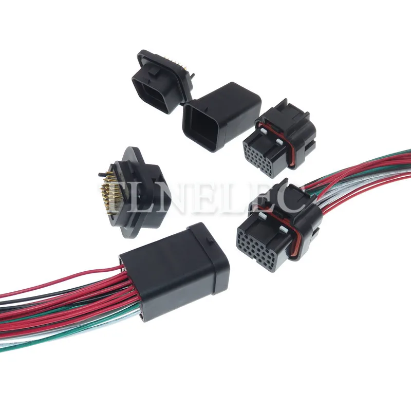 26 Pin Way Car Wiring Terminal Socket With Wires Automobile Wire Harness Connectors 3-1437290-7
