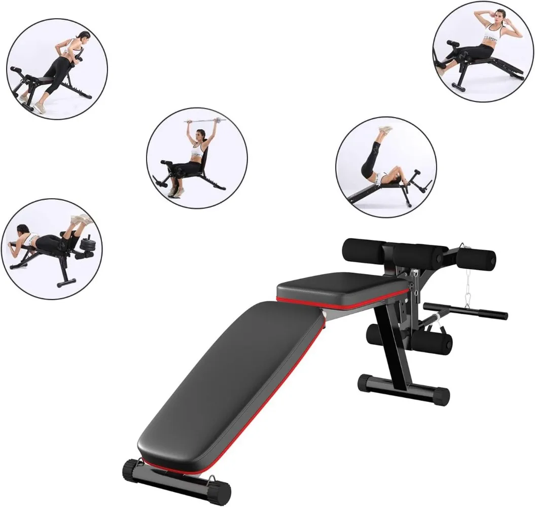 Adjustable Weight Bench Workout Bench with Leg Extension, Incline Decline Exercise Bench Strength Training Equipment Home Gym