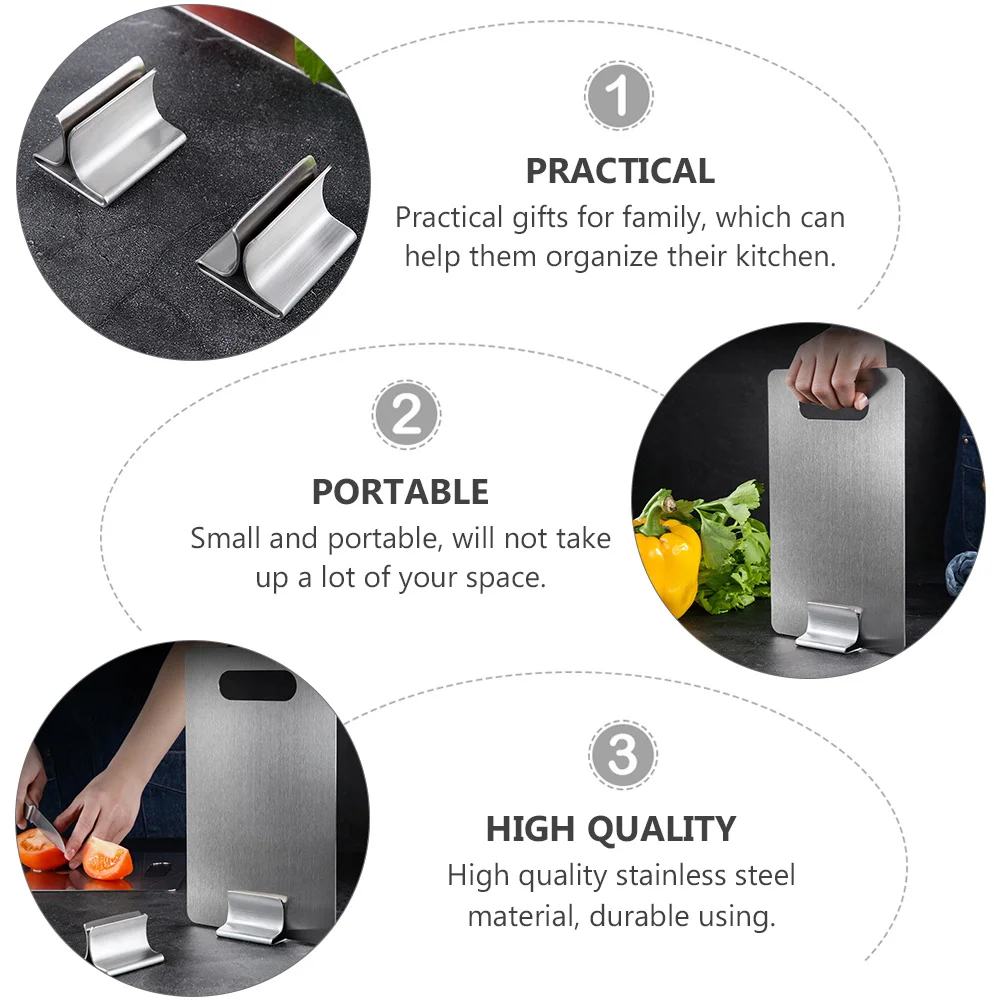 

1Pcs Stainless Steel Cutting Board Organizer Kitchen Storage Rack Rounded Corner Practical Holder Cutting Board Holder