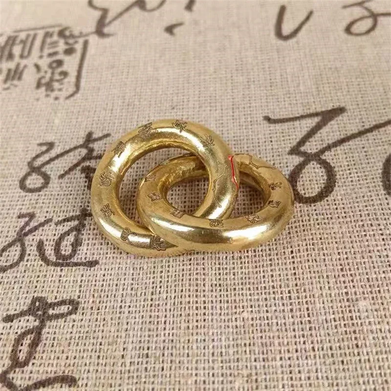 دائرة Qiankun الصغيرة، دائرة Qiankun من النحاس النقي، تعويذة تسعة أحرف، قلادة قلادة حلقية Qiankun مصنوعة يدويًا