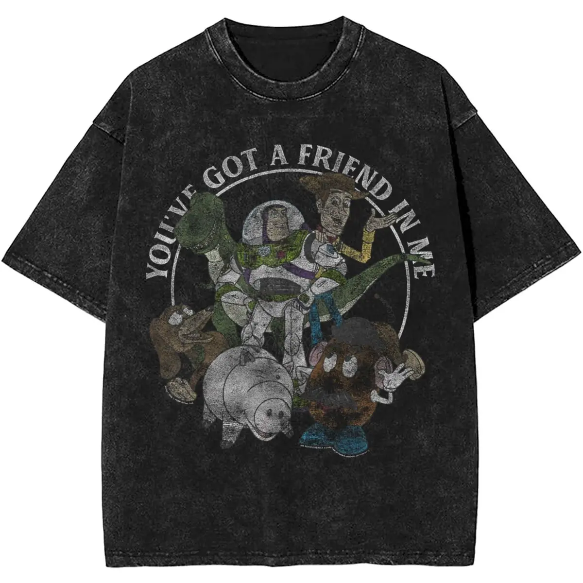 Graphic Printed Toy Story You've Got A Friend In Me Group Shot T Shirt Outfit Men Women Tees Tops Oversize T-shirt