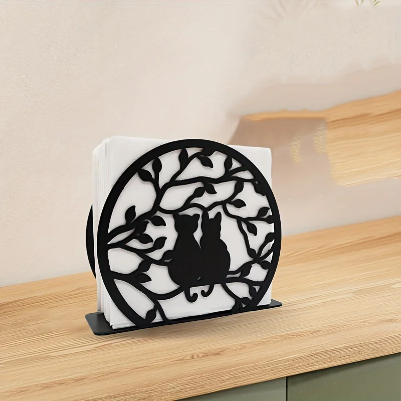 CIFBUY Elegant Iron Napkin Holder Vertical Tissue Paper Stand For Kitchen Dining Table Home Restaurant Decor Gift