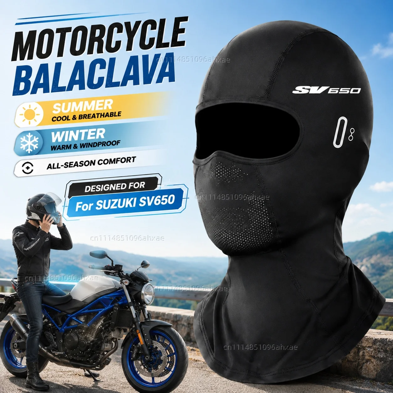 For SUZUKI SV650 sv 650 Motorcycle Balaclava Summer Glasses Face Breathable Hole Winter Warm breathable waterproof cycling