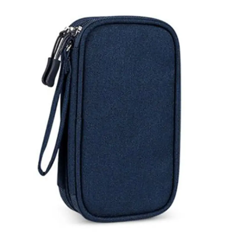 A27F-Portable Double-Deck Storage Bag For Digital Products - Travel Organizer For USB Cables, Headsets & Accessories B