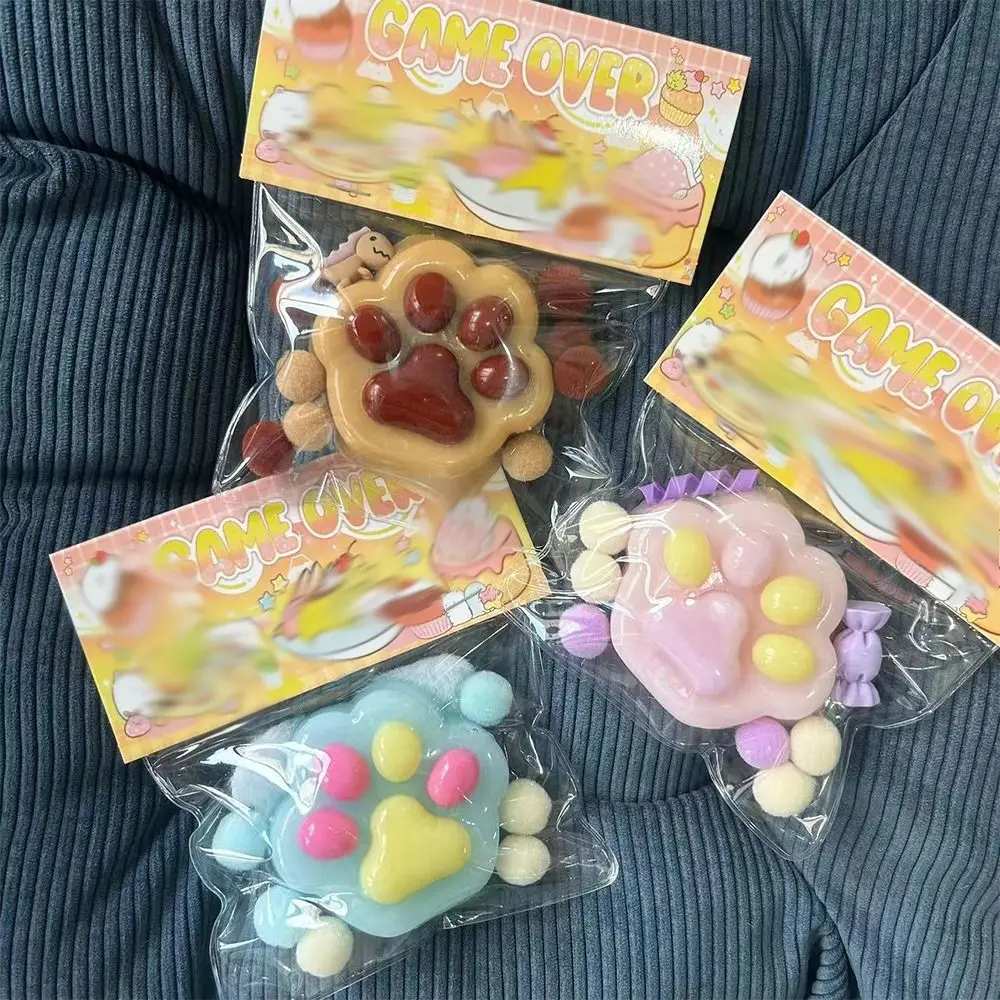 Nowość Pluszowa Piłka Kocia Łapka Ściskanka Zabawka Sensoryczna TPR Kreskówkowa Zabawka Antystresowa Silikonowa 3D Ściskana Zabawka Dekompresyjna Dowcipy