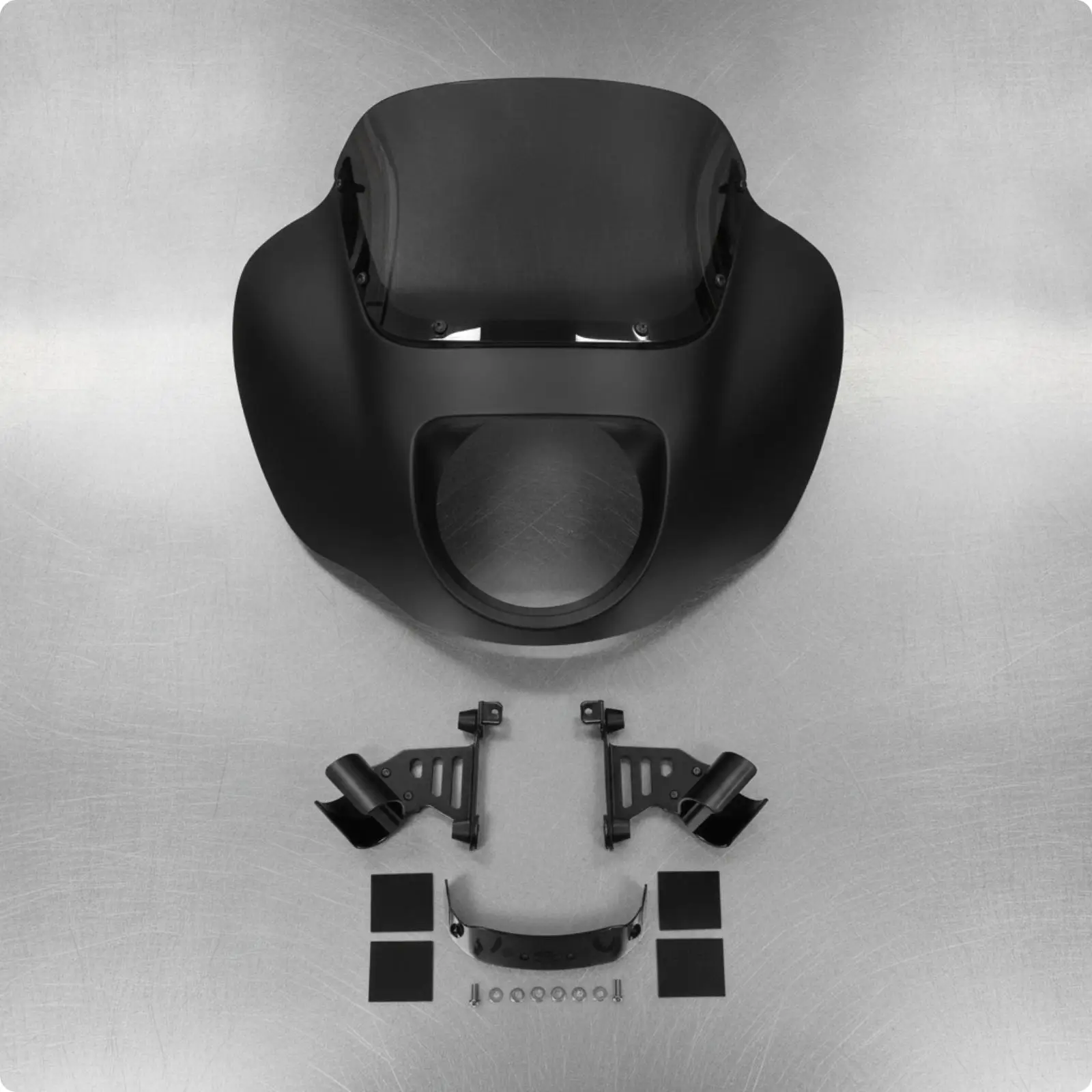 Motorcycle Fairing Body Shell with Built-in Windshield for Cruiser Bike Aerodynamic Contoured Round Headlight Design