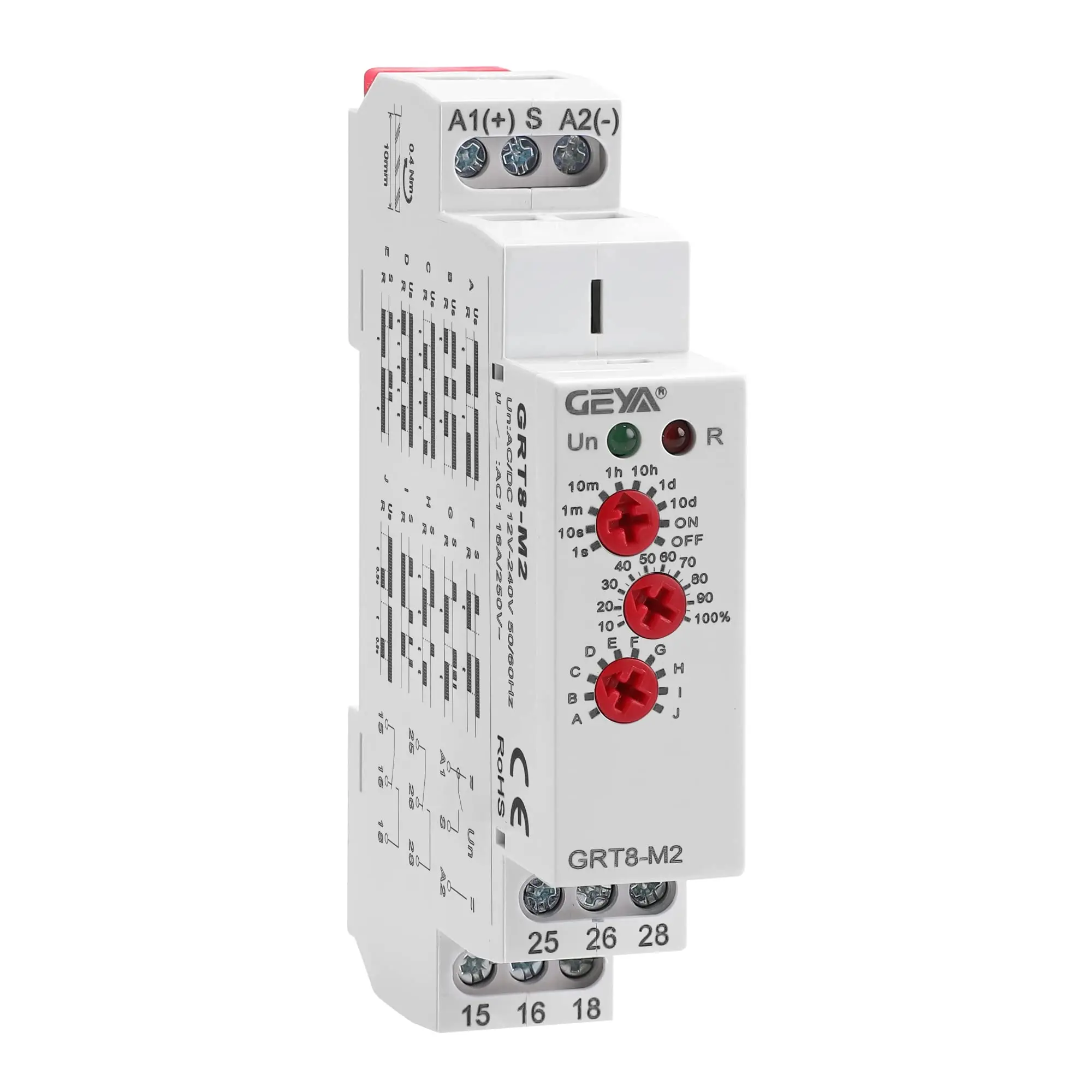 

1 PCS GRT8-M 16A Multifunction Time Relay 10 Function Choices AC DC 12V-240V 2 Outputs Control Relay GRT8-M2 AC/DC12V-240V