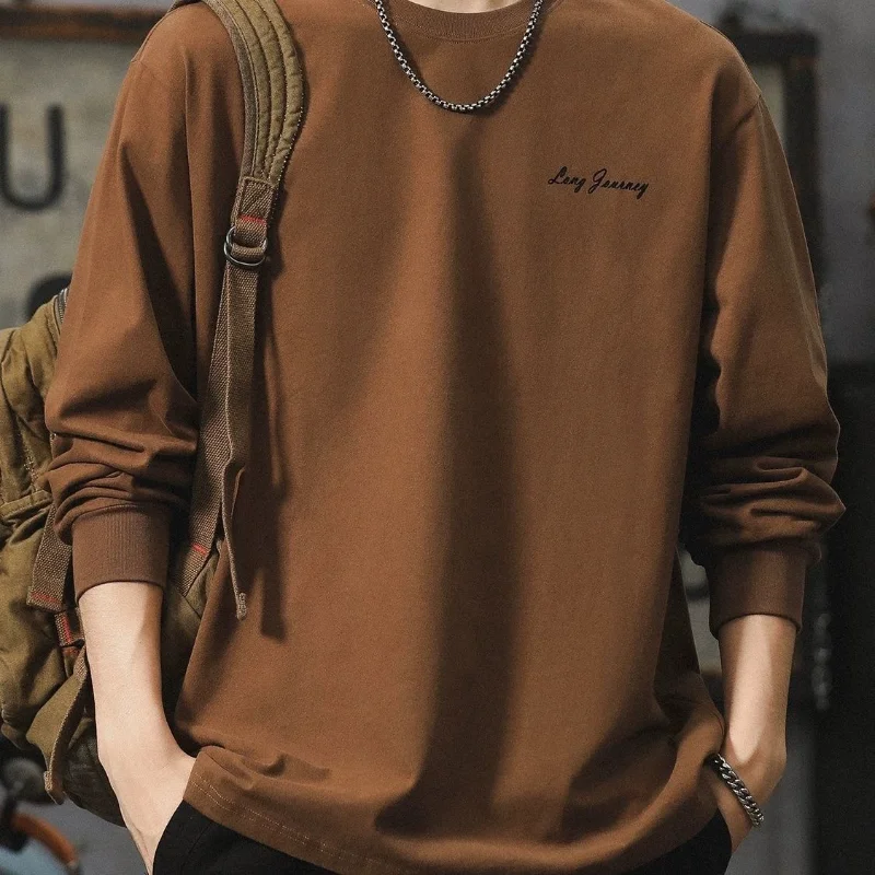 Early Autumn Long-sleeved T-shirt Men's Spring and Autumn Round Neck Bottoming Shirt Loose Casual New Top